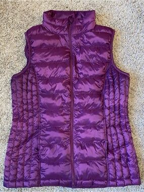 32 Degrees Heat Vest Womens S Small Purple Puffer Full Zip Sleeveless